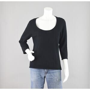 Vintage New York & Co Angora Wool Blend Black Sweater, Women's Medium - Large